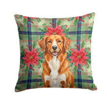 Load image into Gallery viewer, Orange Nova Scotia Duck Tolling Retriever Christmas PoinsettIas Throw Pillow
