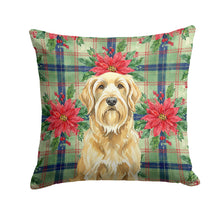 Load image into Gallery viewer, Wheaten and Tan Otterhound Christmas PoinsettIas Throw Pillow