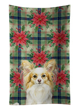 Load image into Gallery viewer, Lemon and White Papillon Christmas PoinsettIas Kitchen Towel