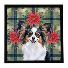 Load image into Gallery viewer, Tricoilor Papillon Christmas PoinsettIas Framed Metal Print