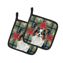 Load image into Gallery viewer, Tricoilor Papillon Christmas PoinsettIas Pair of Pot Holders