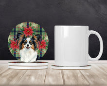 Load image into Gallery viewer, Tricoilor Papillon Christmas PoinsettIas Large Sandstone Coasters Pack of 4