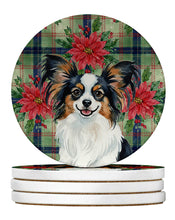 Load image into Gallery viewer, Tricoilor Papillon Christmas PoinsettIas Large Sandstone Coasters Pack of 4
