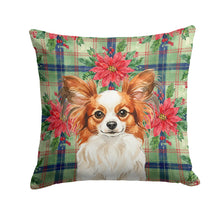 Load image into Gallery viewer, White with Red Papillon Christmas PoinsettIas Throw Pillow