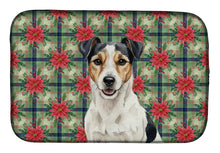 Load image into Gallery viewer, Parson Russell Terrier Christmas PoinsettIas Dish Drying Mat