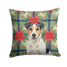 Load image into Gallery viewer, Parson Russell Terrier Christmas PoinsettIas Throw Pillow