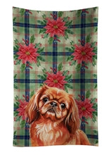 Load image into Gallery viewer, Red Pekingese Christmas PoinsettIas Kitchen Towel