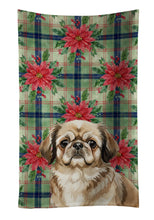 Load image into Gallery viewer, Sable Pekingese Christmas PoinsettIas Kitchen Towel