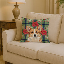 Load image into Gallery viewer, Corgi Christmas PoinsettIas Throw Pillow