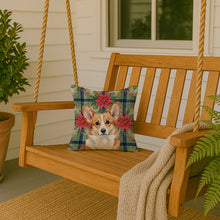 Load image into Gallery viewer, Corgi Christmas PoinsettIas Throw Pillow