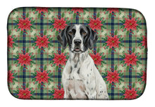 Load image into Gallery viewer, Black and White Pointer Christmas PoinsettIas Dish Drying Mat