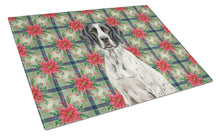 Load image into Gallery viewer, Black and White Pointer Christmas PoinsettIas Glass Cutting Board