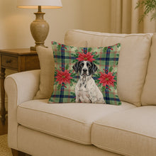 Load image into Gallery viewer, Black and White Pointer Christmas PoinsettIas Throw Pillow