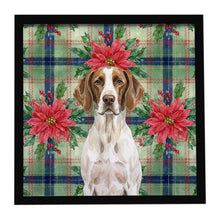 Load image into Gallery viewer, Liver and White Pointer Christmas PoinsettIas Framed Metal Print