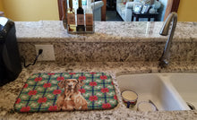 Load image into Gallery viewer, Liver Pointer Christmas PoinsettIas Dish Drying Mat