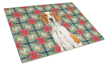 Load image into Gallery viewer, Orange and White Pointer Christmas PoinsettIas Glass Cutting Board