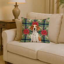 Load image into Gallery viewer, Orange and White Pointer Christmas PoinsettIas Throw Pillow
