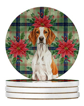 Load image into Gallery viewer, Orange and White Pointer Christmas PoinsettIas Large Sandstone Coasters Pack of 4