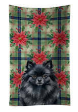Load image into Gallery viewer, Black Pomeranian Christmas PoinsettIas Kitchen Towel
