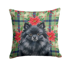 Load image into Gallery viewer, Black Pomeranian Christmas PoinsettIas Throw Pillow