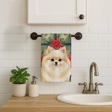 Load image into Gallery viewer, Cream Pomeranian Christmas PoinsettIas Kitchen Towel