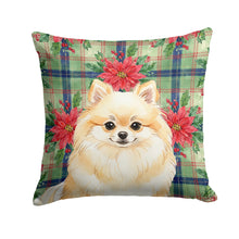 Load image into Gallery viewer, Cream Pomeranian Christmas PoinsettIas Throw Pillow