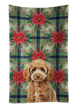 Load image into Gallery viewer, Miniature Apricot Poodle Christmas PoinsettIas Kitchen Towel