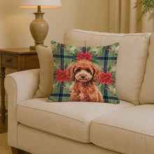 Load image into Gallery viewer, Miniature Red Poodle Christmas PoinsettIas Throw Pillow