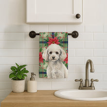 Load image into Gallery viewer, Miniature White Poodle Christmas PoinsettIas Kitchen Towel
