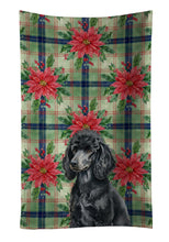 Load image into Gallery viewer, Standard Black Poodle Christmas PoinsettIas Kitchen Towel