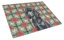 Load image into Gallery viewer, Standard Black Poodle Christmas PoinsettIas Glass Cutting Board