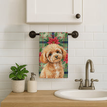 Load image into Gallery viewer, Toy Apricot Poodle Christmas PoinsettIas Kitchen Towel