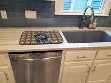 Load image into Gallery viewer, Toy Black Poodle Christmas PoinsettIas Dish Drying Mat