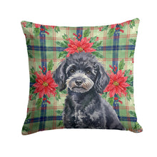 Load image into Gallery viewer, Toy Black Poodle Christmas PoinsettIas Throw Pillow
