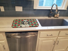 Load image into Gallery viewer, Toy Parti Poodle Christmas PoinsettIas Dish Drying Mat