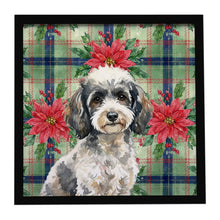 Load image into Gallery viewer, Toy Parti Poodle Christmas PoinsettIas Framed Metal Print