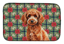 Load image into Gallery viewer, Toy Red Poodle Christmas PoinsettIas Dish Drying Mat