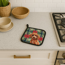 Load image into Gallery viewer, Toy Red Poodle Christmas PoinsettIas Pair of Pot Holders