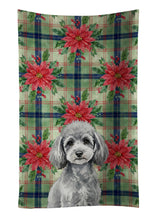 Load image into Gallery viewer, Toy Silver Poodle Christmas PoinsettIas Kitchen Towel