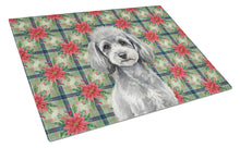 Load image into Gallery viewer, Toy Silver Poodle Christmas PoinsettIas Glass Cutting Board