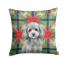 Load image into Gallery viewer, Toy Silver Poodle Christmas PoinsettIas Throw Pillow