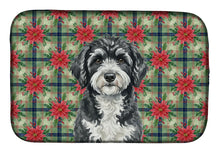 Load image into Gallery viewer, Portuguese Water Dog Christmas PoinsettIas Dish Drying Mat