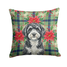 Load image into Gallery viewer, Portuguese Water Dog Christmas PoinsettIas Throw Pillow