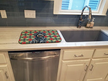Load image into Gallery viewer, Black Portuguese Water Dog Christmas PoinsettIas Dish Drying Mat