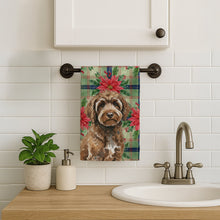 Load image into Gallery viewer, Brown Portuguese Water Dog Christmas PoinsettIas Kitchen Towel