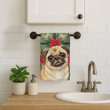Load image into Gallery viewer, Fawn Pug Christmas PoinsettIas Kitchen Towel