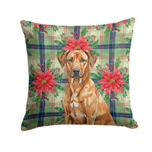 Load image into Gallery viewer, Rhodesian Ridgeback Christmas PoinsettIas Throw Pillow