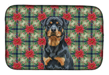 Load image into Gallery viewer, Rottweiler Christmas PoinsettIas Dish Drying Mat