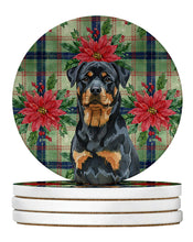 Load image into Gallery viewer, Rottweiler Christmas PoinsettIas Large Sandstone Coasters Pack of 4