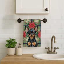 Load image into Gallery viewer, Black and Tan Russian Toy Christmas PoinsettIas Kitchen Towel